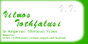 vilmos tothfalusi business card